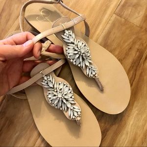 JESSICA SIMPSON JEWELED SANDALS